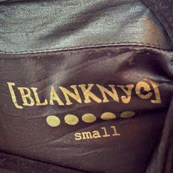 Pre-Loved Blank NYC Vegan Leather Black Drapey Jacket - Women's Small - Picture 5 of 5